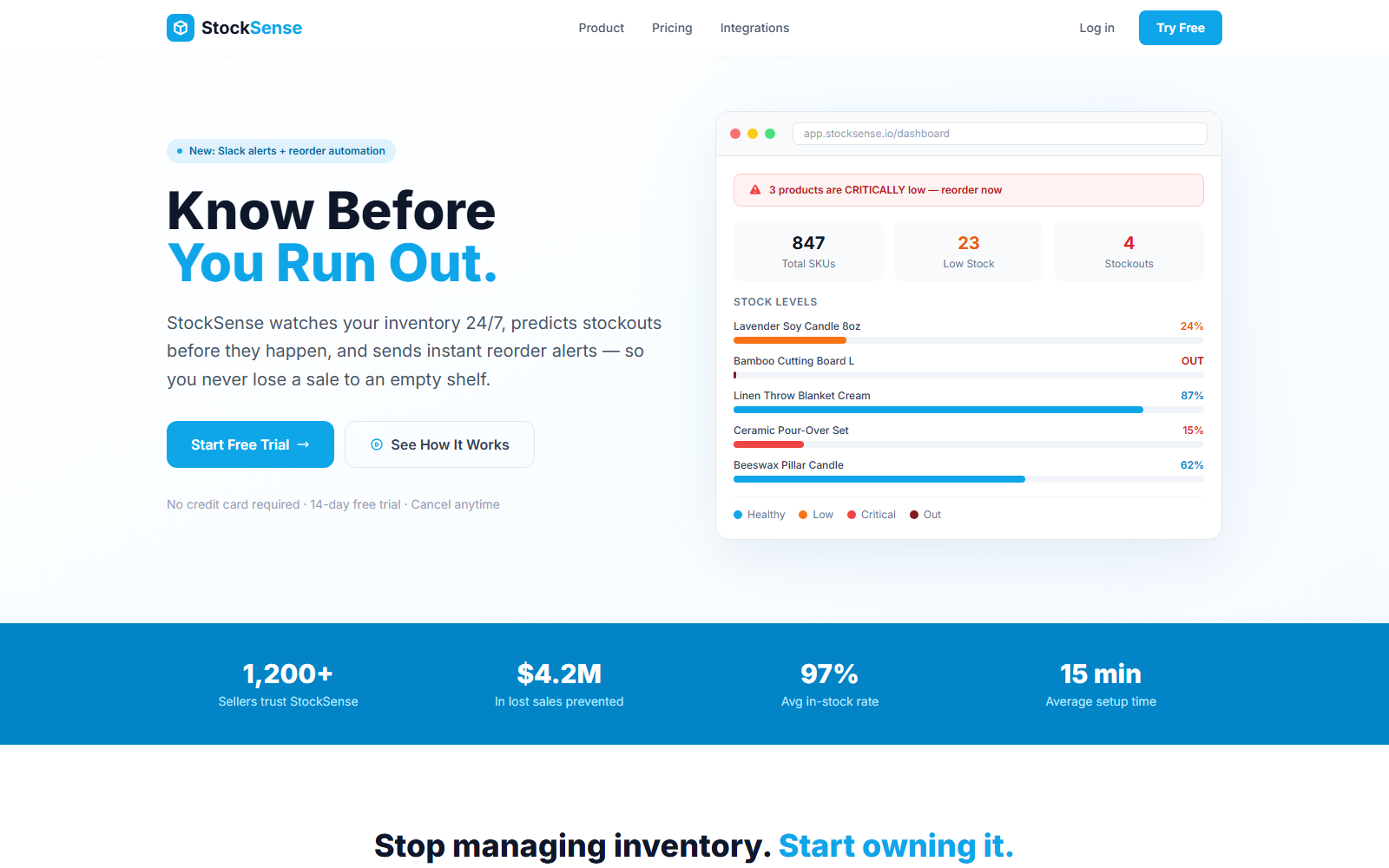 Stock Sense screenshot